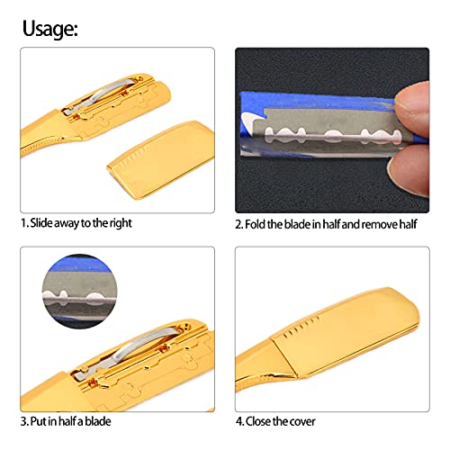 Suporte de lâmina de borda reta, suporte de lâmina de barbear manual de aderência confortável para f