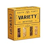 Picture of South 40 Snacks Crunchy Nut Bars, Mix of 4 Premium Variety Pack, Touch of Honey, Natural Protein (40g Bar, Pack of 12)