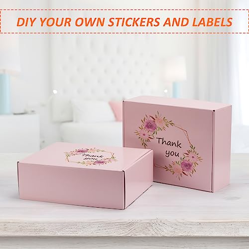Image of HORLIMER 12x9x4 inches Shipping Boxes Set of 20, Pink Medium Corrugated Cardboard Gift Mailer Box