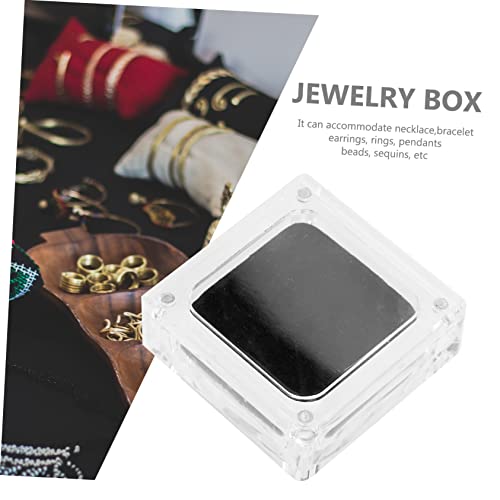 NOLITOY 4 Pcs caixa de jóias de caixa magnética brinco vitrine de acrílico caso cabine de exibição o