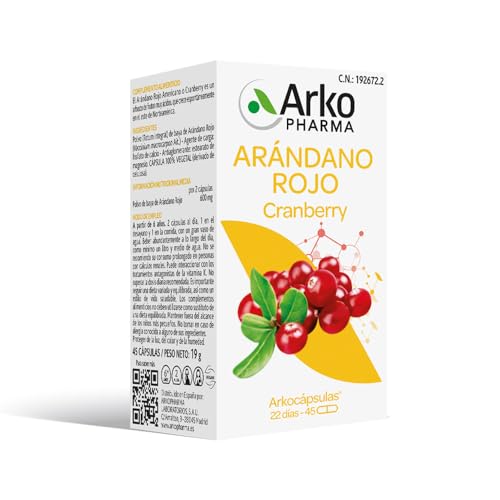 Arkopharma Arkocápsulas Arándano Rojo, Cranberry, 45 Cápsulas, Buen Funcionamiento del Sistema Urinario, Molestias Urinarias, Vegano, Complemento Alimenticio