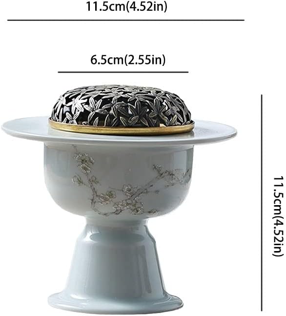 Incense Holder Incense Burner Ceramic Incense Burner with Lid Mosquito Incense Burner Household Incense Burner Antique Celadon High-Foot Incense Burner Incense Burner