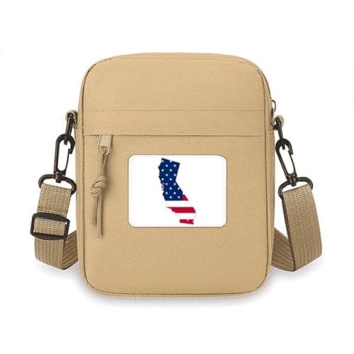Mini sac à bandoulière California pour téléphone portable en simili cuir noir