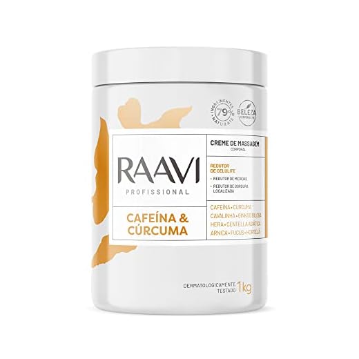 Raavi Creme De Massagem Cafeina E Curcuma 1 Kg