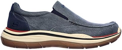 skechers mens expected 2.0 brako shoes blue canvas