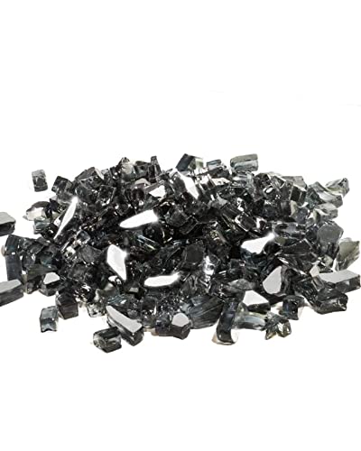 Gaspro 10 Lbs Fire Glass For Propane Fire Pit, 1/2-Inch Reflective Fireplace Glass Rocks For Fire Pit Table, Black #TOP6