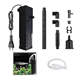 Filtre Intérieur pour Aquarium de 20L à 40L, Pompes et Filtres Professionnels pour Aquariums d’Eau Douce et d’Eau Salée, 3 en 1 avec Système de Double Filtration, Installation Facile et Silencieuse