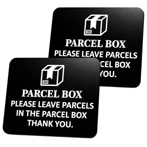 2PCS Parcel Box Sign, 10x10cm Parcel Box Sticker, Please Leave Parcels Here Sign, Prevent The Package From Being Lost, Easy To Use Outdoors, Home and Office Entrances