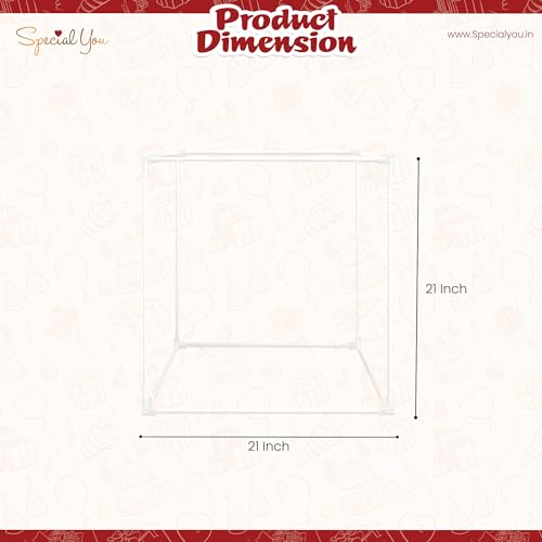 Image of SpecialYou White Cube Backdrop Stand for Decor, Ganpati Decoration Stand for Home, Decorations Stand for Backdrop for Pooja Room Decor Items, Ganapati Decoration Items for Home