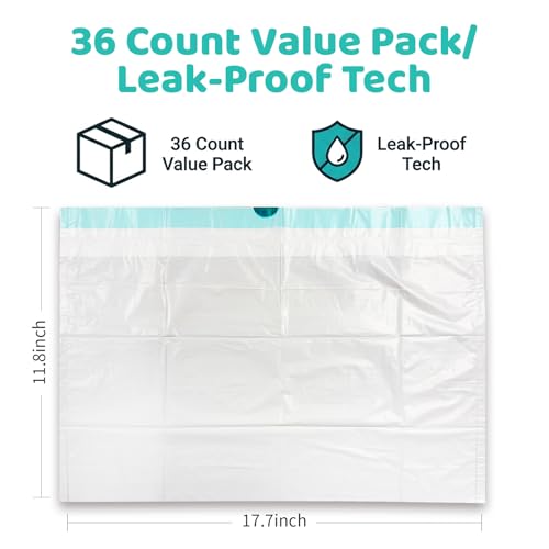 Image of [36 Counts] Newnice Upgraded Drawstring Potty Liners for Travel Potties | Absorbent pads, toddler road trips, portable toilet refills, 2-in-1 potty and commode chair use