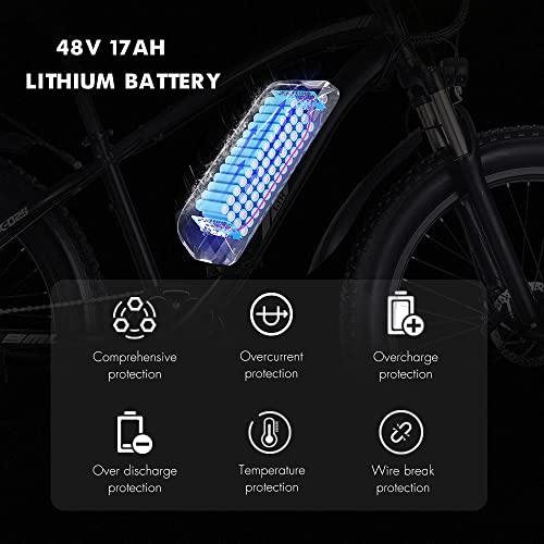 Shengmilo Electric Bike,MX02S Electric Bikes For Adults 26 * 4.0 Fat Tire ebike, 17Ah Battery,Shimano 7 Speed E Bikes… - Image 7