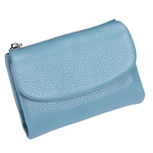 Joyfullygo Wallet Unisex Pebble Leather Wallet Relevantk Womens Soft Small With Rfid Anti-Theft Protection Waterproof And Large Capacity (Linen Blue)