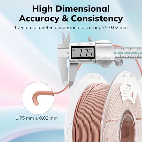 Image of AMOLEN PLA Matte 3D Printer Filament, Terracotta PLA Filament 1.75mm with Smooth Matte Finish, 3D Printing Filament for Most FDM 3D Printers, Dimensional Accuracy + /- 0.02mm, 1kg Spool (2.2lbs)