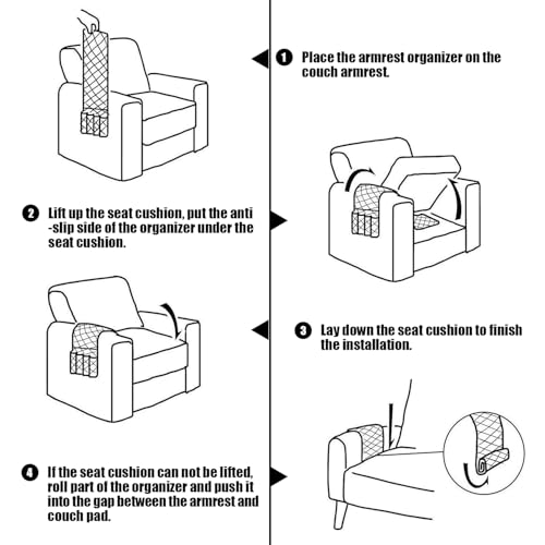 Kaelix Sofa Remote Control Holder Armchair Caddy – Non-Slip Couch Organizer for Remote, Phone, Glasses – 5 Pockets Arm Rest Organizer – Remote Control Holder for Sofa, Recliner, Couch - Cosy Home Interiors Kaelix Sofa Remote Control Holder Armchair Caddy – Non-Slip Couch Organizer for Remote, Phone, Glasses – 5 Pockets Arm Rest Organizer – Remote Control Holder for Sofa, Recliner, Couch - Image 4