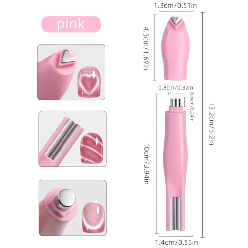 Image of Cat Eye Nail Art Magnet Pen - 3-in-1 Multifunction Nail Design Pen for Heart, Line & French Effects, Professional Magnet Tool for Cat Eye Gel Polish, Easy DIY Nail Art for Salon Home Manicure Use for girls and Women(Multicolor)