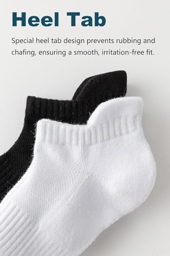 Mens White Ankle Socks Cotton Running Athletic Low Cut No Show Socks Size 9-12 for Women2