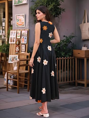 Image of ANNI Designer Dress for Women Stylish | One Piece Dress for Women Long | Indo-Western Ethnic Gown | Sleeveless|Stylish & Comfortable, Perfect for Every Occasion
