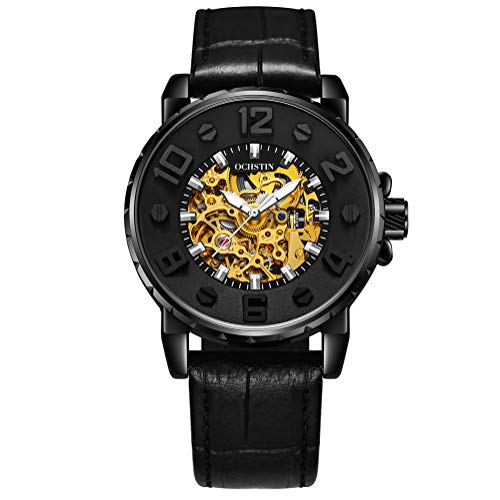 LTLCLZ Reloj Mecánico Automático Reloj De Hombre De Alto Grado, Luminoso, Impermeable, Correa De Cuero, Reloj De Cuarzo.