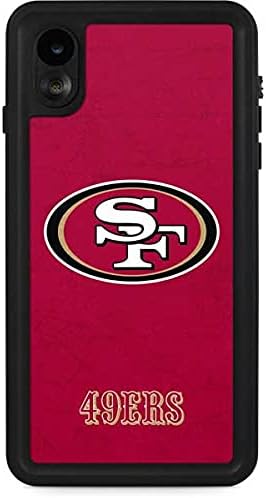 Skinit Waterproof Phone Case Compatible with iPhone XR - Officially Licensed NFL San Francisco 49ers Distressed Design