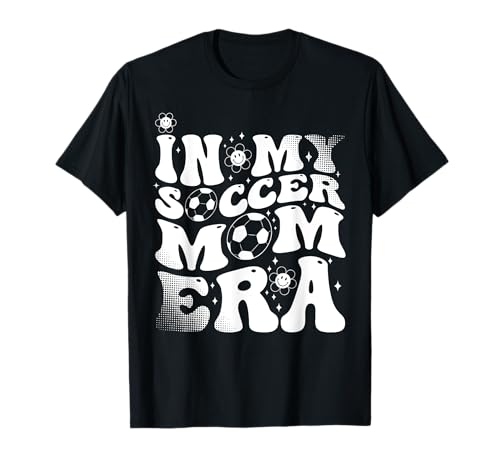 In My Soccer Mom Era Retro Groovy Diseño Camiseta