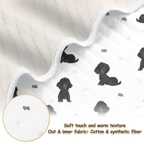 Black Dog Spots Baby Swaddle Blanket for Boys and Girls, Muslin Baby Receiving Swaddle Blanket, Soft Cotton Nursery Swaddling Blankets for Newborn Toddler Infant3