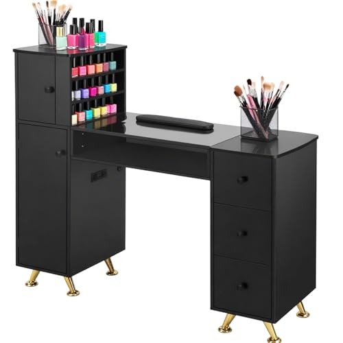 Manicure Table Nail Desk for Nail Tech, Professional Nail Station