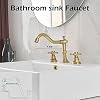 BWE 3 Hole Bathroom Faucet BWE Widespread 2 Handles Cross Knobs Antique Brass Sink Faucet Basin Mixer Tap Matching Metal Pop Up Drain with Overflow and Supply Lines