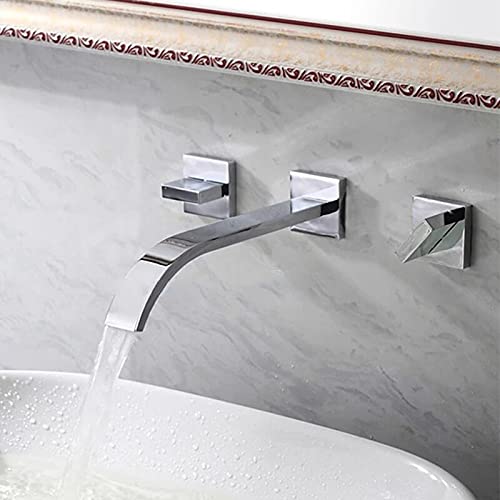 Mitigeur de salle de bain chaude et froide mural laiton chrome