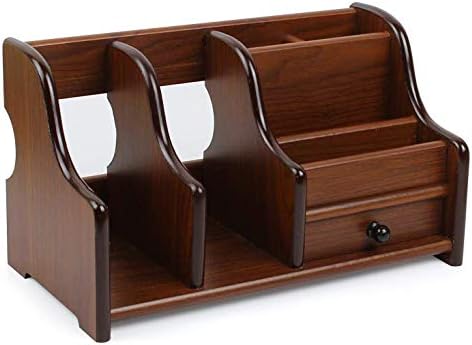 YCOCO Desk Organizer for Office, All in One Desktop Organizer with Note Paper Organizer and Pencil Holder, Wooden Office Organizer for Office Supply and Desk Accessories Organizers