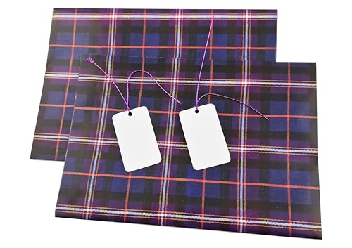 Purple Tartan Plaid Scottish Universal Wrapping Paper 2 Sheets + 2 Tags