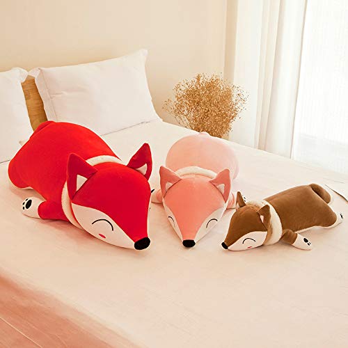Kawaii Rosa Volpe Peluche Giocattoli Carino Rosso Volpe Cuscino Peluche Animali Bambola Bambini Sonno Abbraccio Cuscino per Ragazze Regalo di Natale 70 cm Rosa