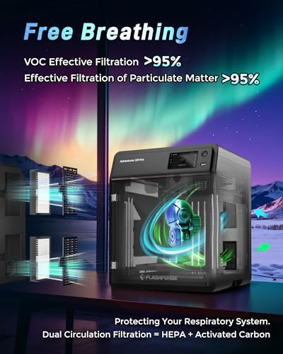 Image of FLASHFORGE Adventurer 5M Pro 3D Printer | CoreXY 600mm /s Speed, 280C High Temp Direct Extruder, Full Auto Leveling, HEPA Air Filter, Built-in Camera,220x220x220mm