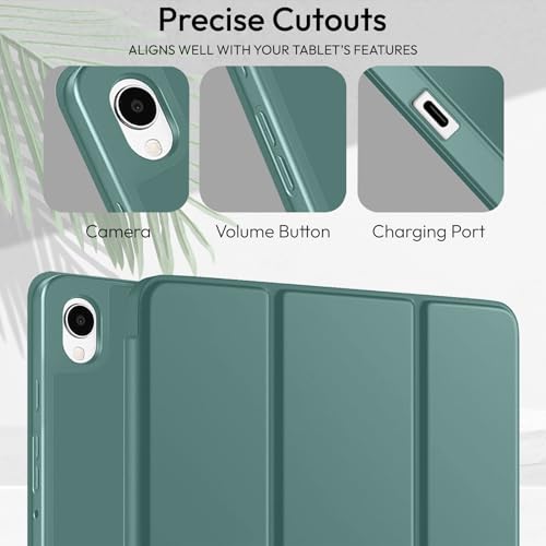 Image of Robustrion Cover Case for Samsung Galaxy Tab S11 11 inch Cover with [S-Pen Holder], Flip Cover Case for Samsung S11 Tablet 11 inch [Auto Sleep Wake] - Dark Green