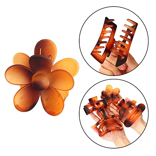 Hair Claw Clips,6Pcs Matte Leopard Print Hair Clips,Big Hair Claw Clips Nonslip Large Claw Clip For Women Thin Hair Cute Jaw Hair Clips For Women Hair Claws Barrettes Ponytail Holder Hair Accessories #TOP2