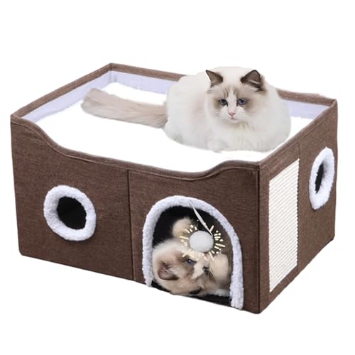 Maison pour chat ERNAN avec niche intérieur et coussin amovible rembourré - 2