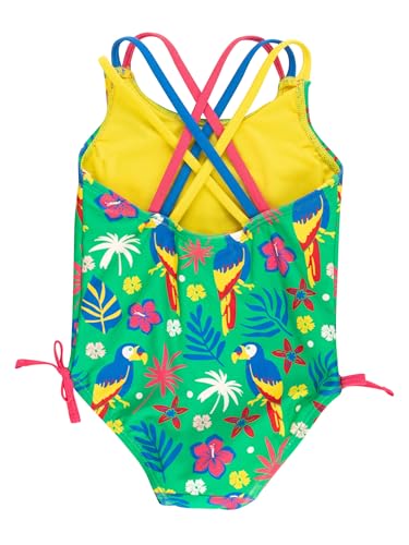 Image of RuffleButts Girls UPF50+ Sun Protection Tie Shoulder /Cross Back One Piece Swimsuit
