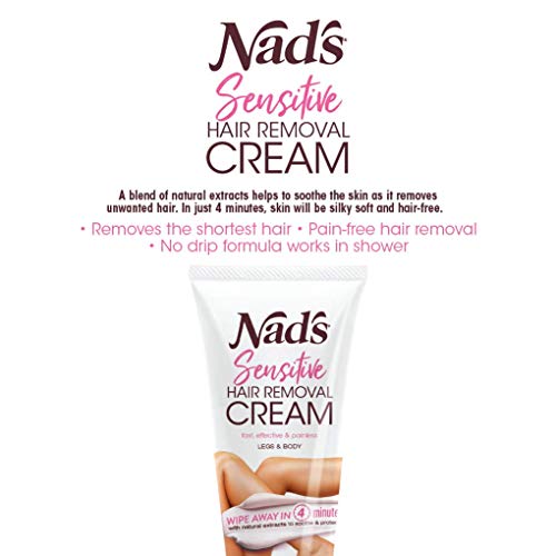 Nad's Hair Removal Cream - Gentle & Soothing Hair Removal For Women - Sensitive Depilatory Cream For Body & Legs, 5.1 Oz #TOP4