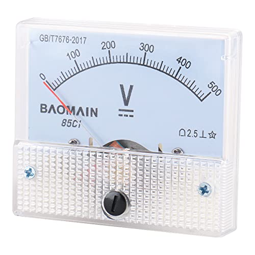 Baomain Analog Voltmeter 85C1 Dc 0-500V Rectangle Analog Volt Panel Meter Gauge #TOP2