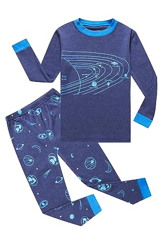 Image of KikizYe Little Big Boys Long Sleeve Pajama Sets 100% Cotton Pjs