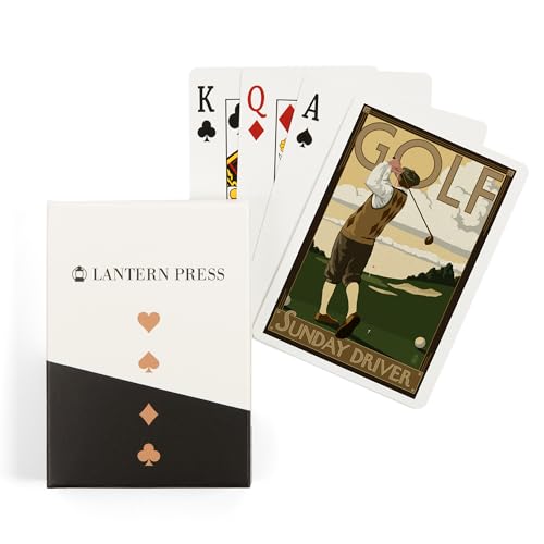 Lantern Press Golf, 52 cartas para póker tamaño adulto