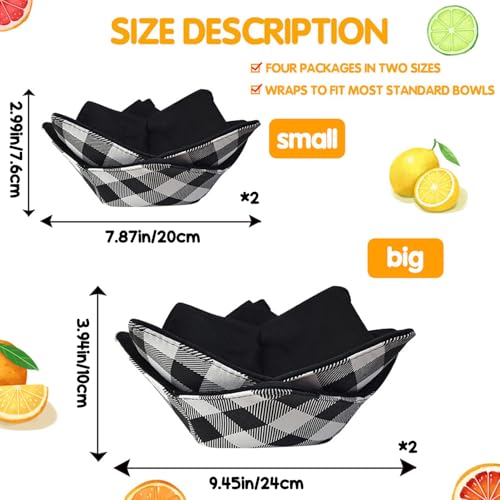 Bols à micro-ondes en polyester lavable 4 pièces