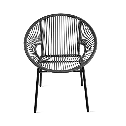 Amazon Basics Outdoor All Weather Pe Wicker Club Chair With Steel Frame - 2 Pack, Gray #TOP1
