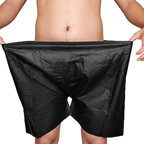 unhg Disposable Panties, Men Non Woven Boxer Shorts, Breathable Underpants, for Travel, Emergencies,Black,20pcs Cover