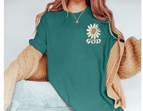 Boho Christian Oversized Shirts Women Religious Faith Shirt Bible Verse Gifts Tee God Short Sleeve Tops2