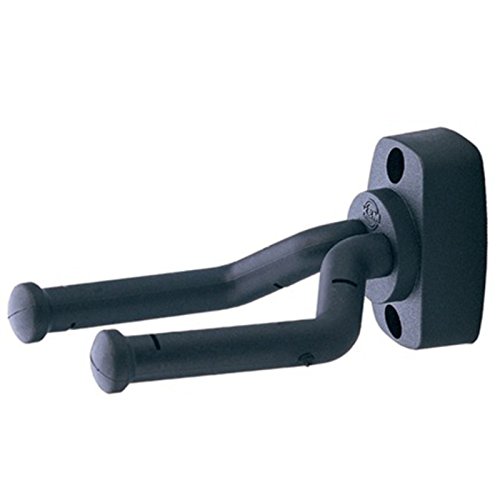 K&M 16280 Soporte de pared universal para guitarra, negro - Soporte móvil - para todos los clavijeros - plástico