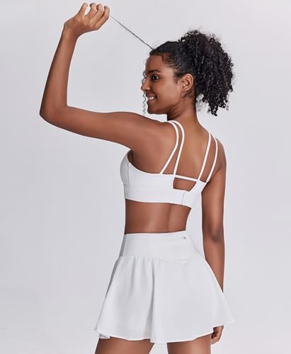 Image of PINSPARK Womens Tennis Skirt Pleated High Waisted Golf Skort with 3 Pockets
