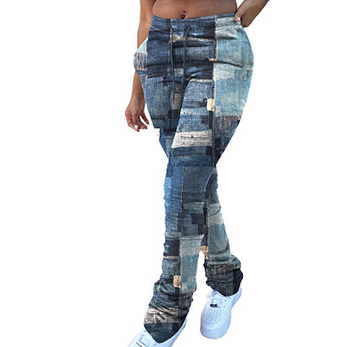 Jeans Femme Coupe Droite Straight Confortable Baggy Jean Courts à Jambe Large, Taille Haute, Boyfriend, Pantalon en Denim à La Cheville avec Poches, Streetwear en Denim, Jeans Baggy Femmes Cadeau
