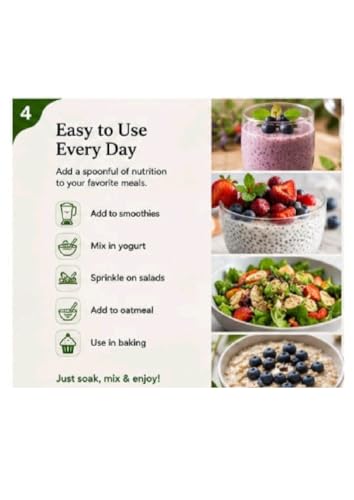 Image of Nector Organics Chia Seeds 500g - Dirt & Stone Free Premium Chia Seeds | 30 days pack | High Fibre & Plant Protein | Helps with Weight Management | Good for Summer Hydration | Super Seeds for Smoothies.