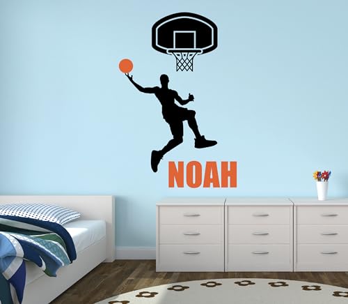 Vinilo decorativo personalizado de baloncesto para pared infantil miniatura 3