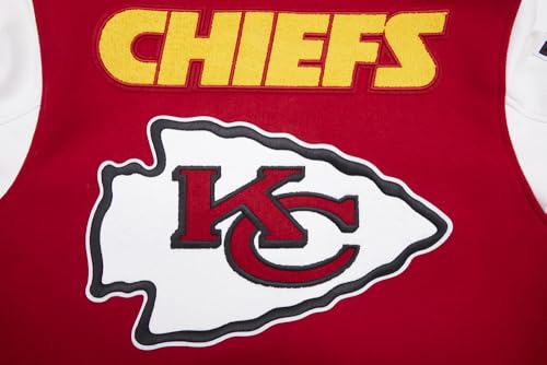 Pro Standard Mens NFL Kansas City Chiefs Mash Up Varsity Jacket Red/White XL - Image 5